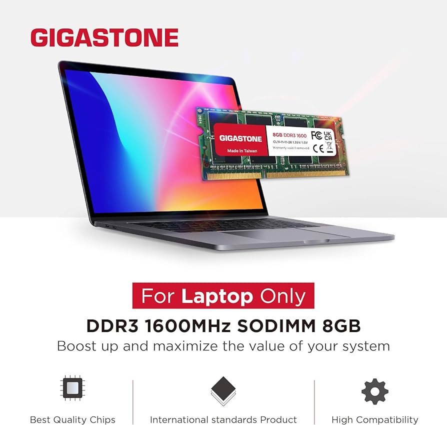 DDR3 RAM Laptop Only】 GIGASTONE 16GB Kit (2x8GB) DDR3/DDR3L