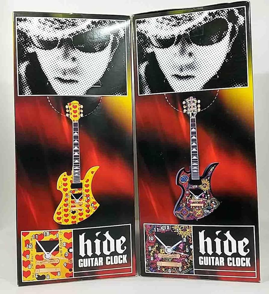 Amazon.co.jp: XJAPAN hide ギター型ウォールクロック イエローハート