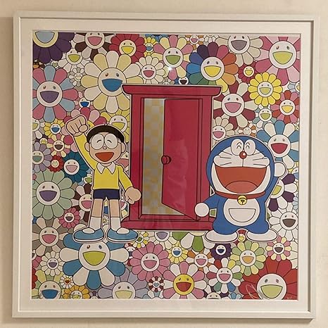 ドラえもん村上隆お花畑の中のどこでもドアポスター