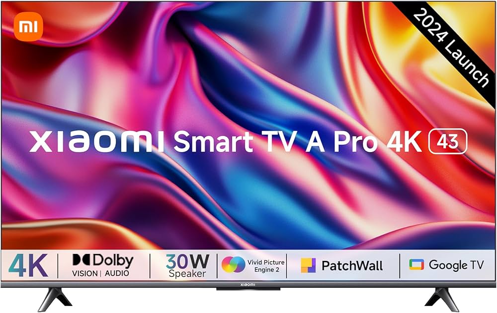 Xiaomi 108 cm (43 inches) A Pro 4K Dolby Vision Smart Google LED