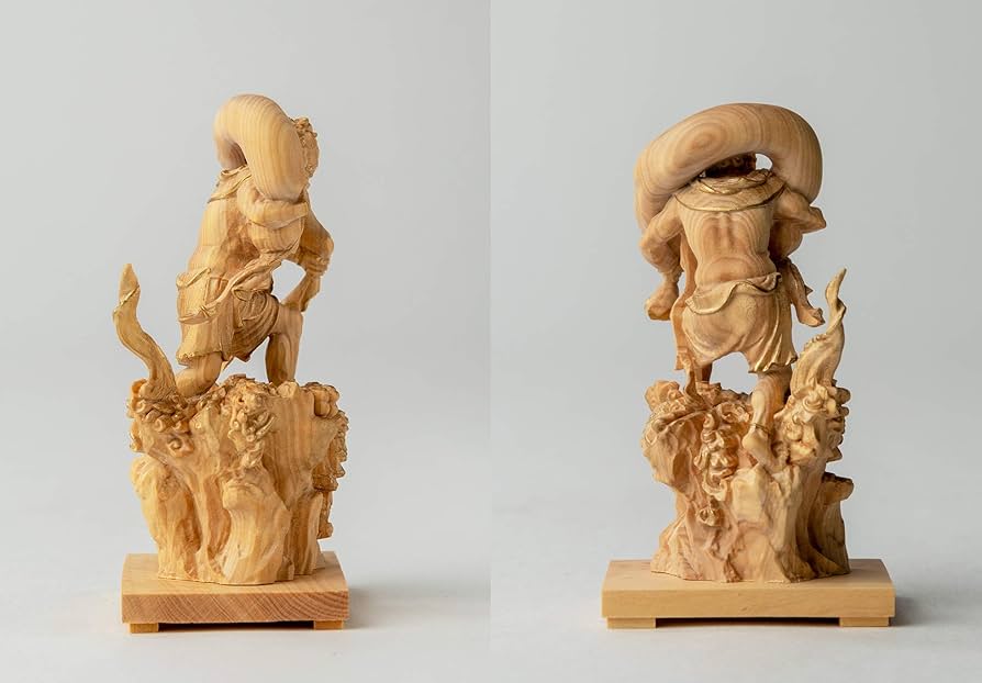 Amazon.co.jp: 極小仏 風神 （木製：ツゲ）＿木彫り 仏像 仏像ワールド