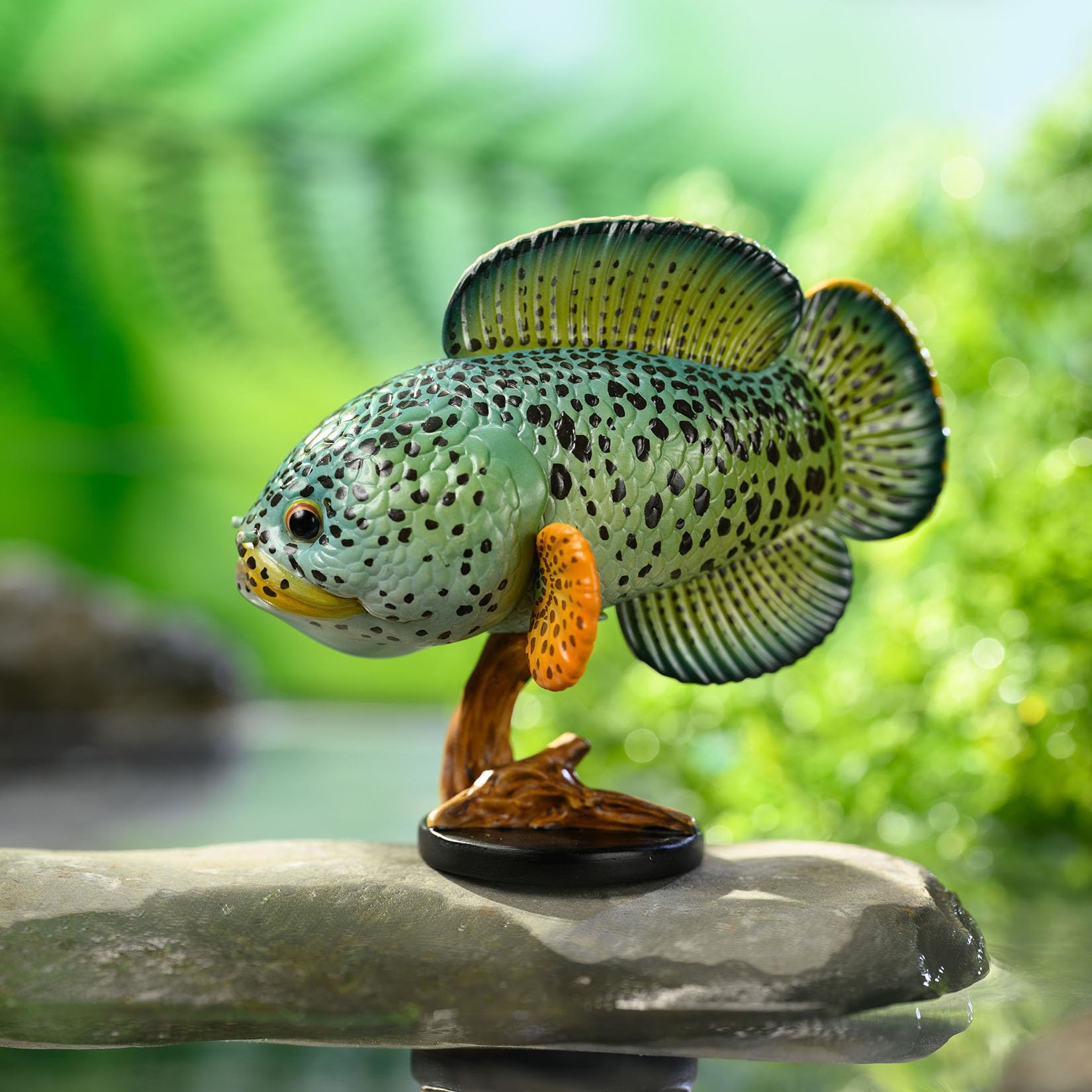 ハンドメイド48cmダトニオ シャムタイガーフィギュアレプリカ置物魚