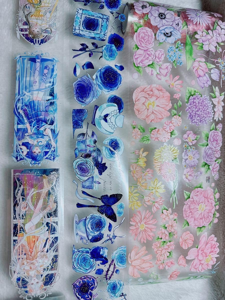 海外マステ マスキングテープ 40ループ切り売り まとめ 大量 蝶々 花