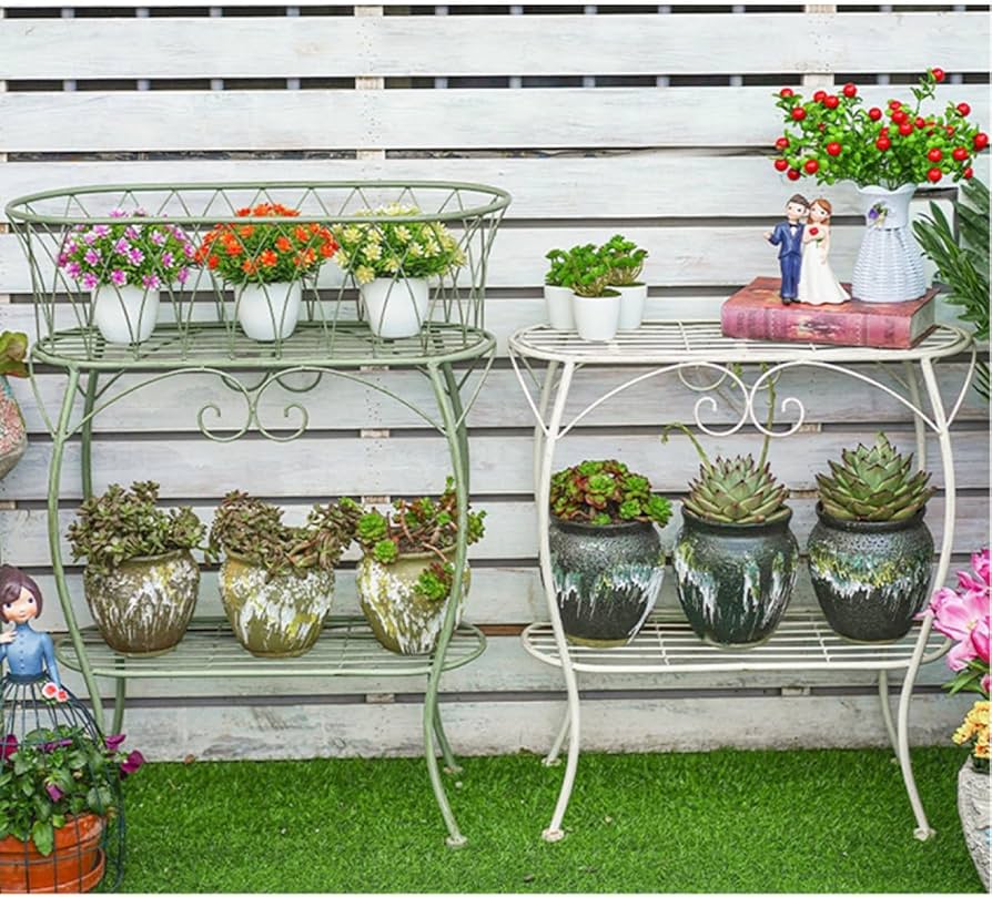 Amazon.co.jp: [GZGZ] フラワースタンド 2段 花台 アイアン カラー4