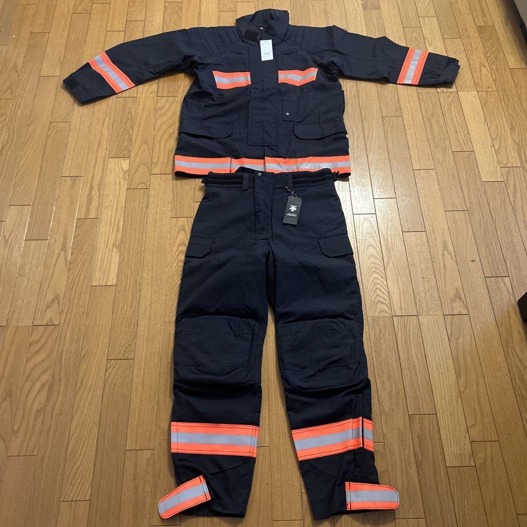 超希少デサント オレンジ防火服ズボンLLサイズ 消防服 超希少デサント