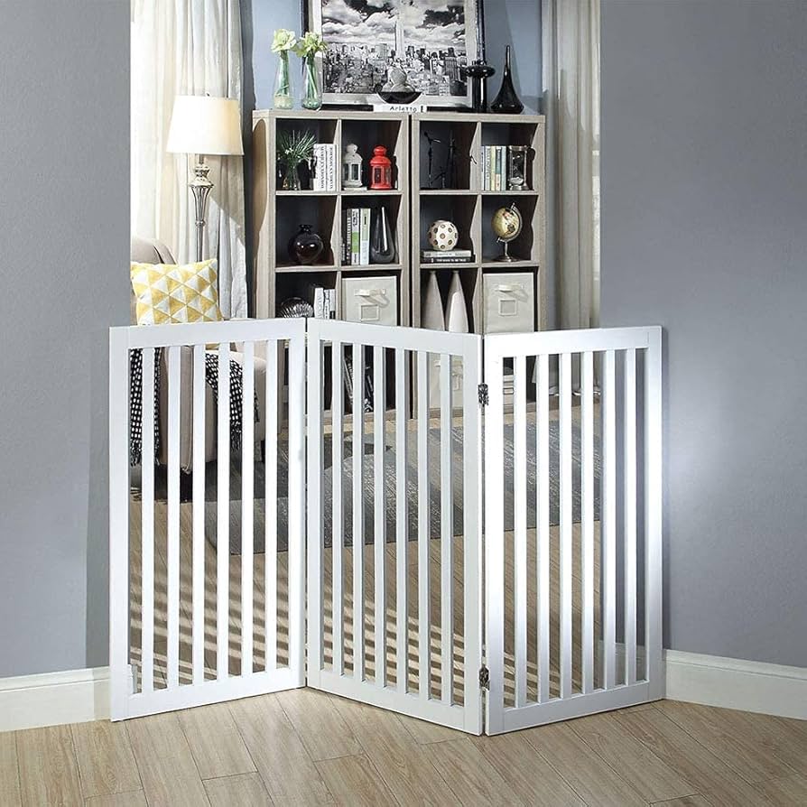 Amazon | unipaws ペットゲート 置くだけ簡単 木製 折りたたみ式 伸縮