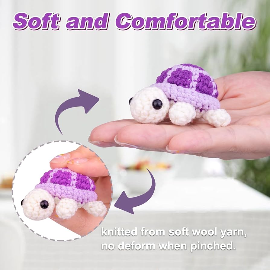 Amazon.com: MuMyer Funny Crochet Turtle Doll, Handmade Emotional