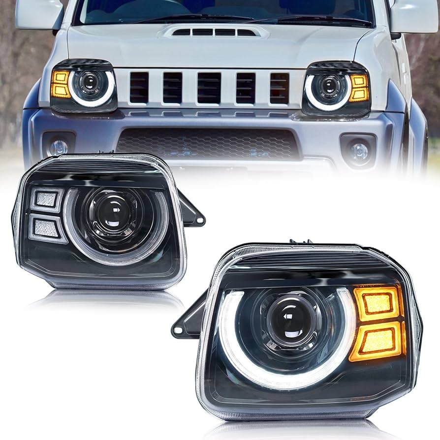 ジムニーJB23用 スモークテールライト＆クリアヘッドライト 2個セット