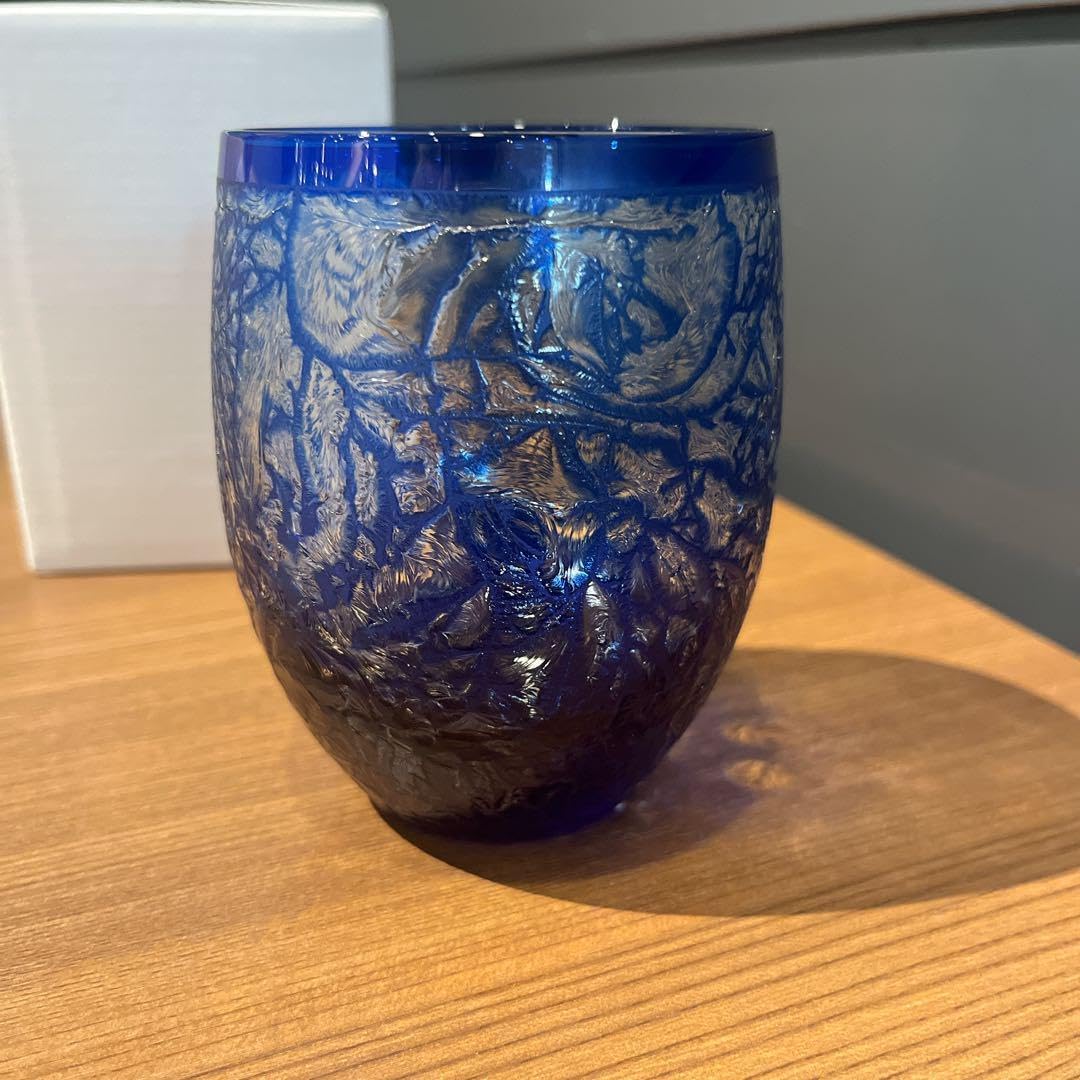 ▽Eb左1114 ガラス製 水指 漆蓋付き 琉球硝子？ 気泡 ガラス ▽Eb左