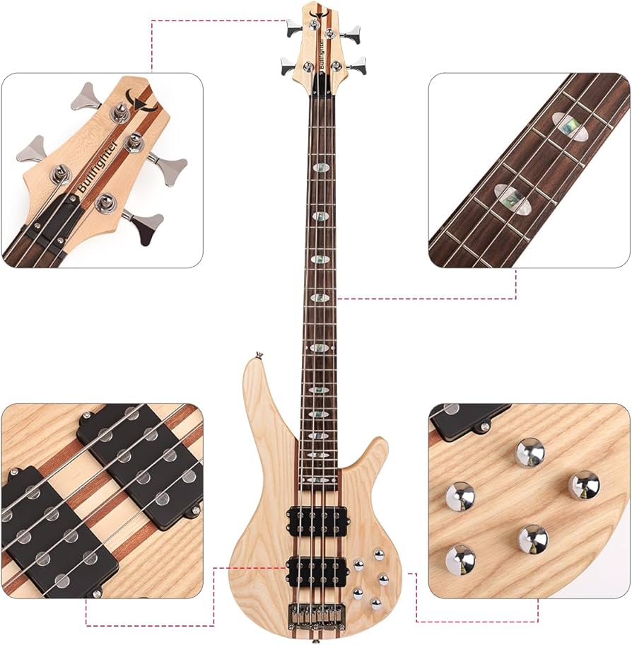 Amazon.com: Bullfighter Elem Electric Bass Guitar Through Body 4/5