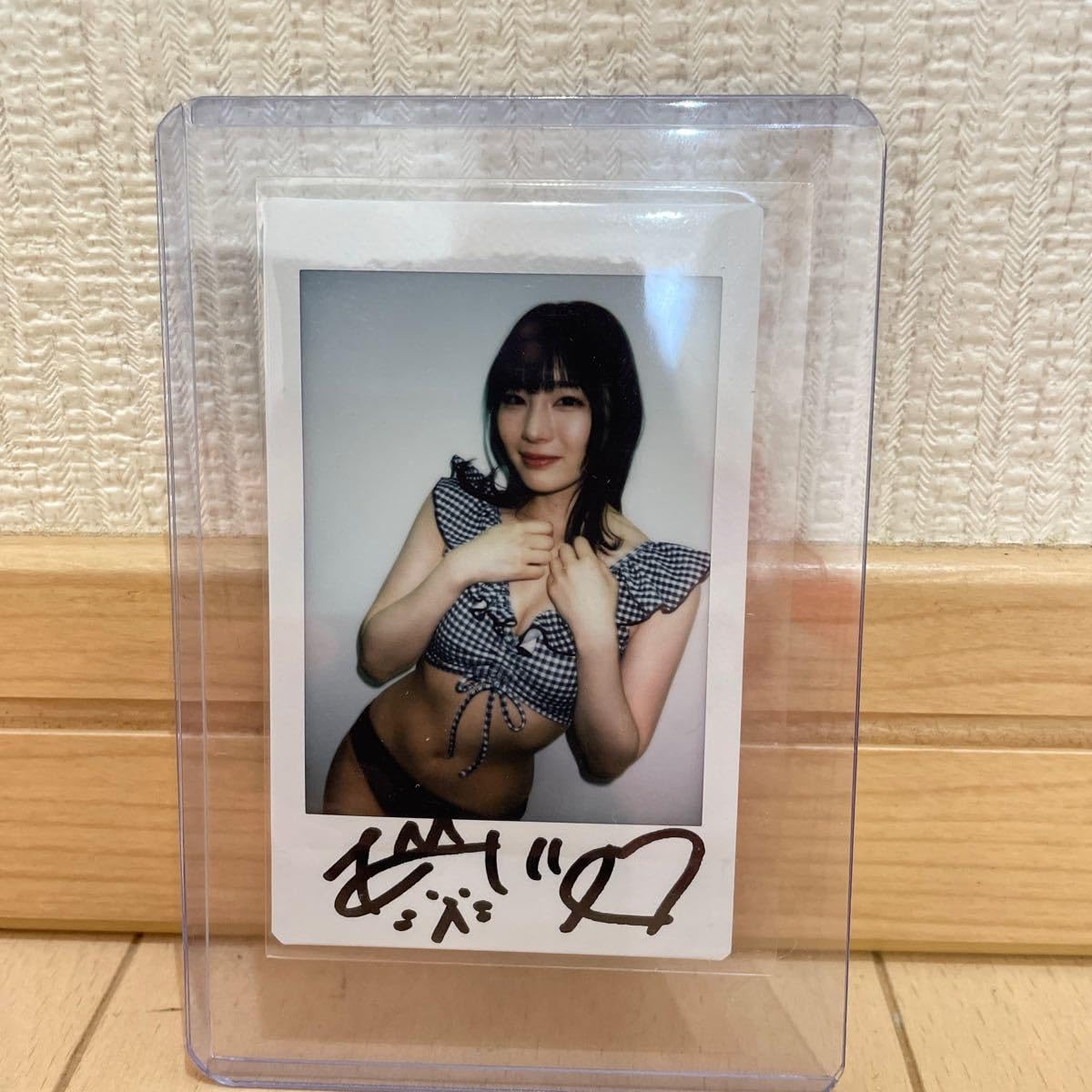 鈴村あいり 直筆サイン入りチェキ チェキ コスプレ ホワイト ブラック