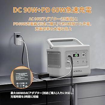 Amazon.co.jp: AIWOLL ポータブル電源 リン酸鉄リチウム 1024Wh
