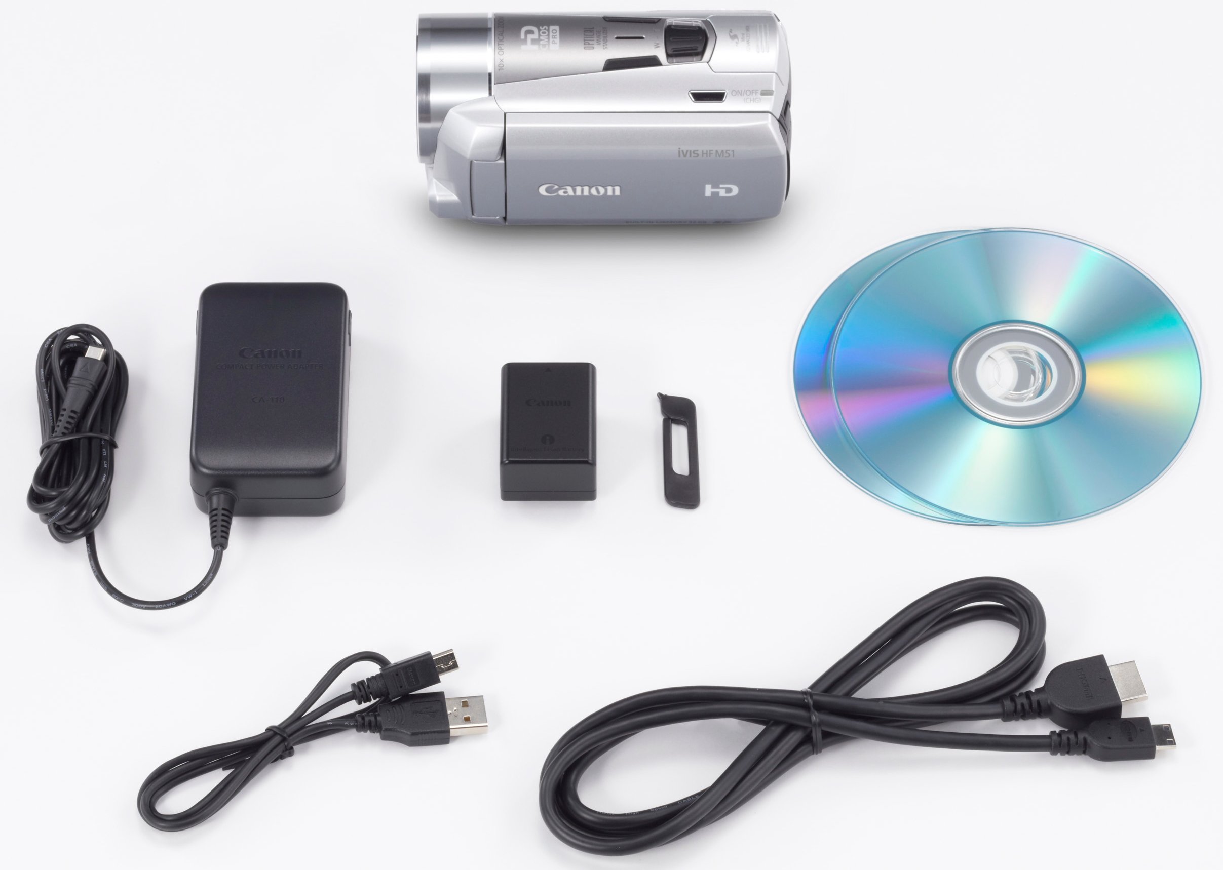 Amazon | Canon デジタルビデオカメラ iVIS HF M51 シルバー 光学10倍