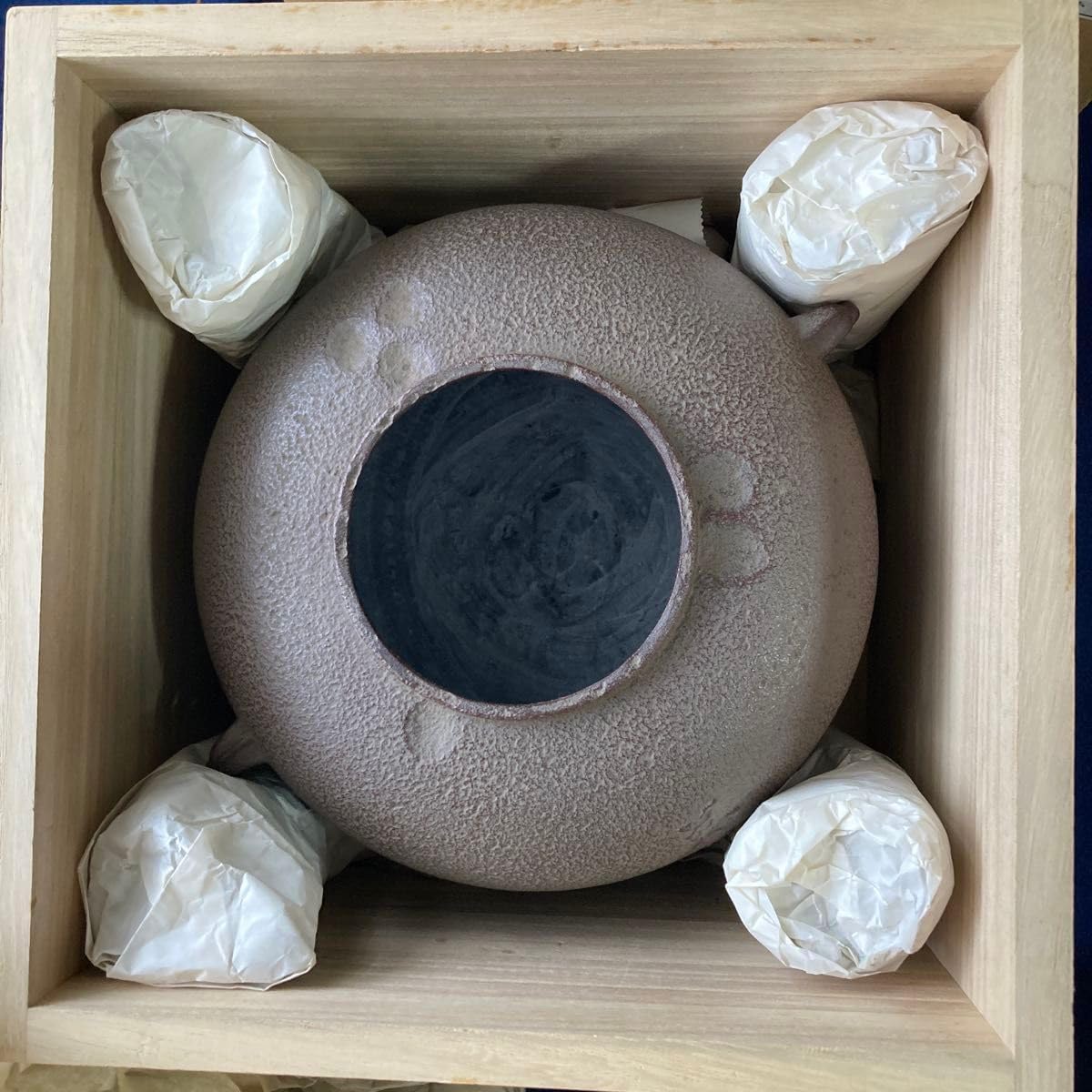 煎茶道具 山本太仙造『赤絵山水』涼炉 焜炉 茶炉 風炉 共箱