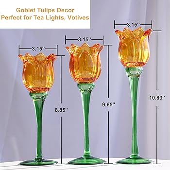 Amazon.co.jp: VOHO オレンジチューリップキャンドルホルダー 春の装飾