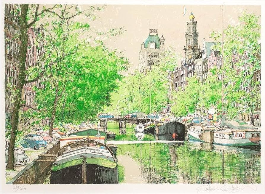 Amazon.co.jp: 小田切 訓「 西教会のある運河 」 オリジナル