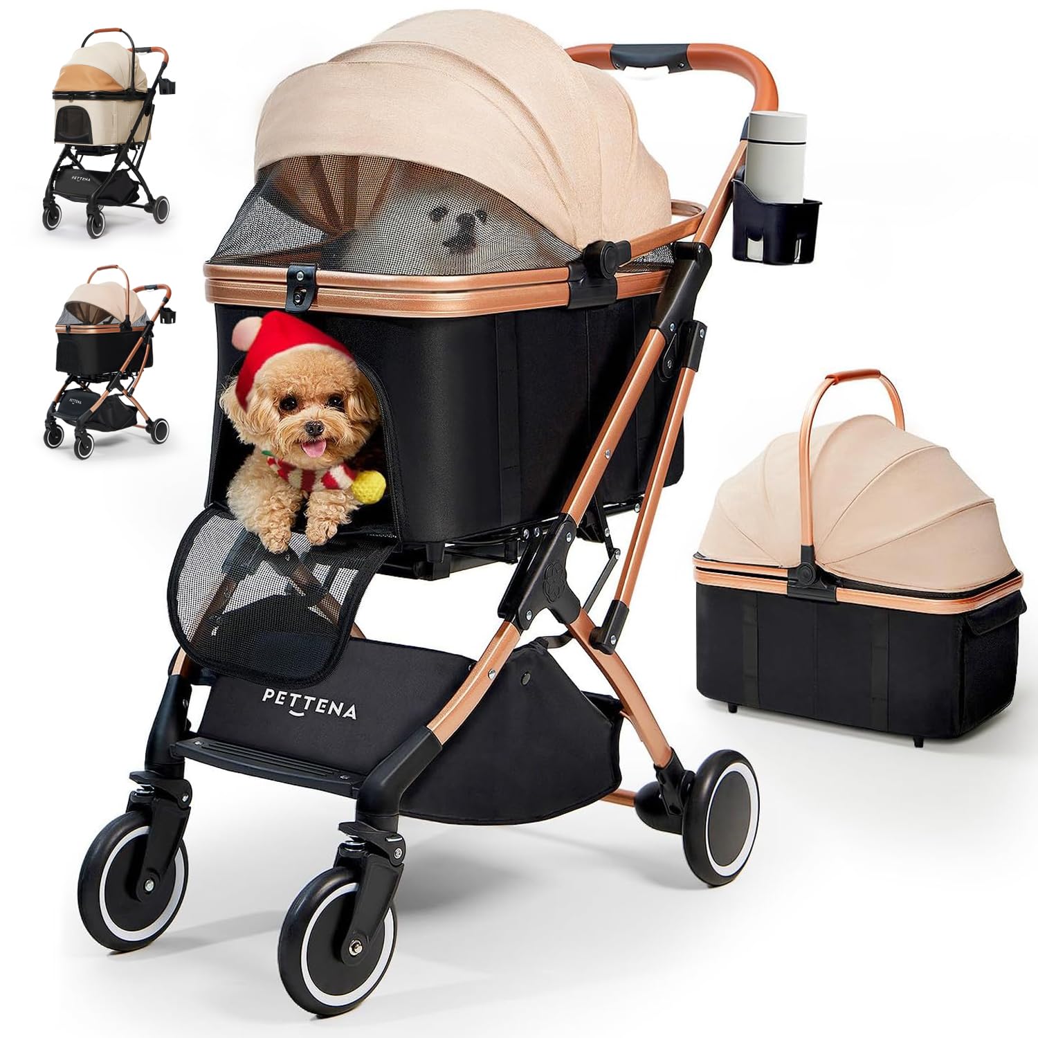 Amazon.co.jp: 【最新自立型】PETTENA 分離型 ペットカート 耐荷重20KG