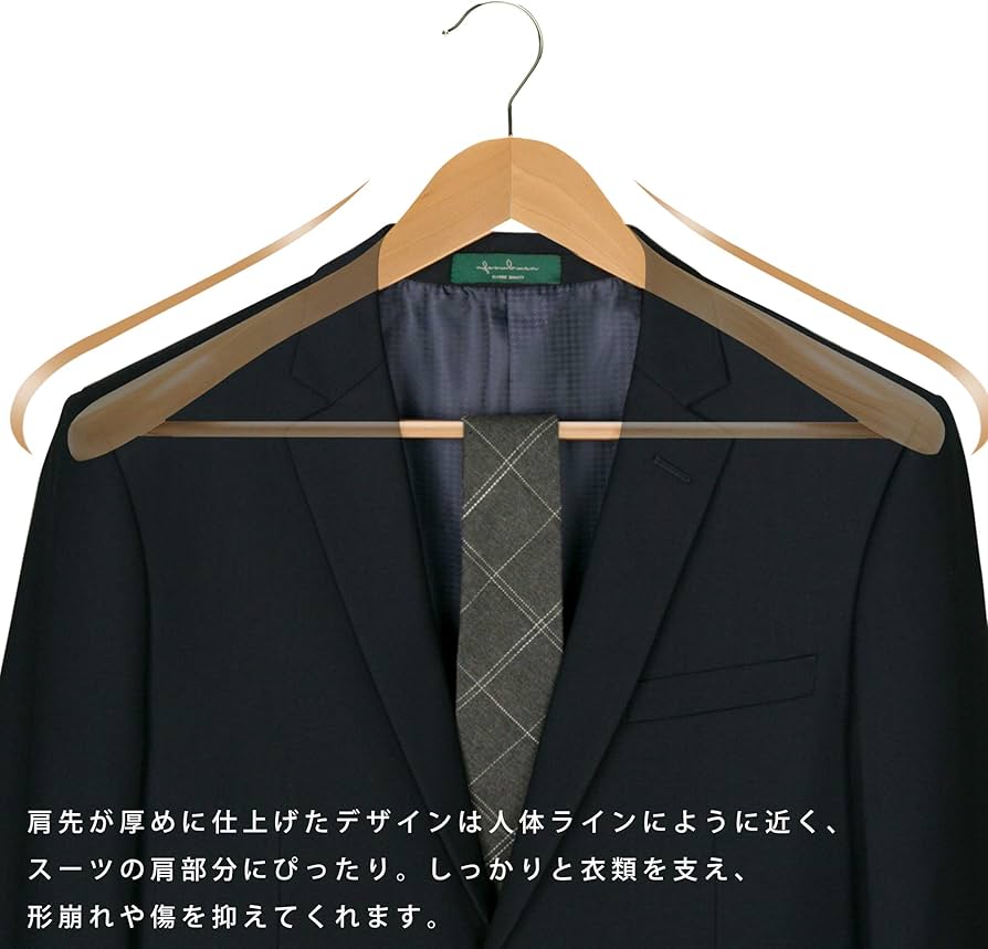 Amazon.co.jp: StorageWorks スーツハンガー 6本組セット 天然木製