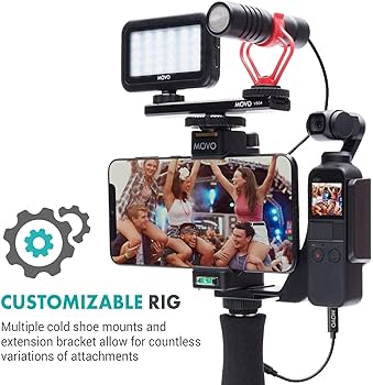 Amazon | Movo ビデオマイク カメラ用 スタビライザー、ライト、シュー