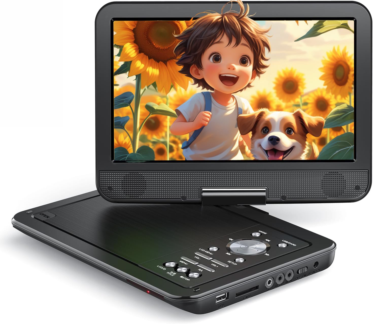 Amazon.co.jp: YotonポータブルDVDプレーヤー、10.5インチLCD