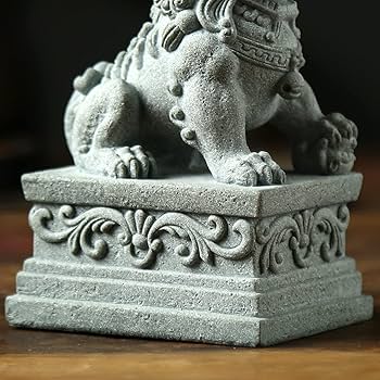 m0325701 朱肉 中国美術 天然石風 獅子 石彫刻風 細密細工 風水 置物