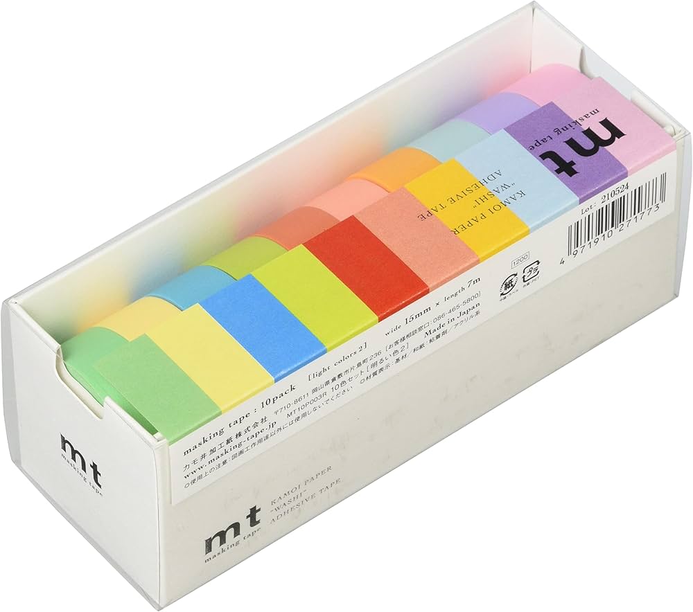 Amazon | カモ井加工紙 マスキングテープ mt 10色セット 15mm×7m