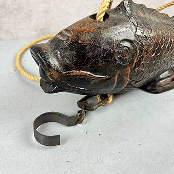 Amazon.co.jp: 木彫囲炉裏自在鉤魚横木魚木古民家昭和レトロ