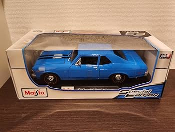 Amazon | マイスト 1/18 1970 シボレー ノバ SS クーペ ブルー 青 NOVA