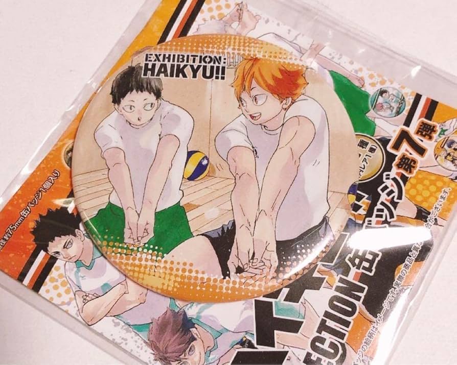 ハイキュー アニメ原画展 スカイツリー 缶バッジ 日向翔陽 影山飛雄