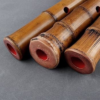 Amazon | 竹笛 尺八 5穴 木製楽器 竹製縦笛 根付 | フルート | 楽器