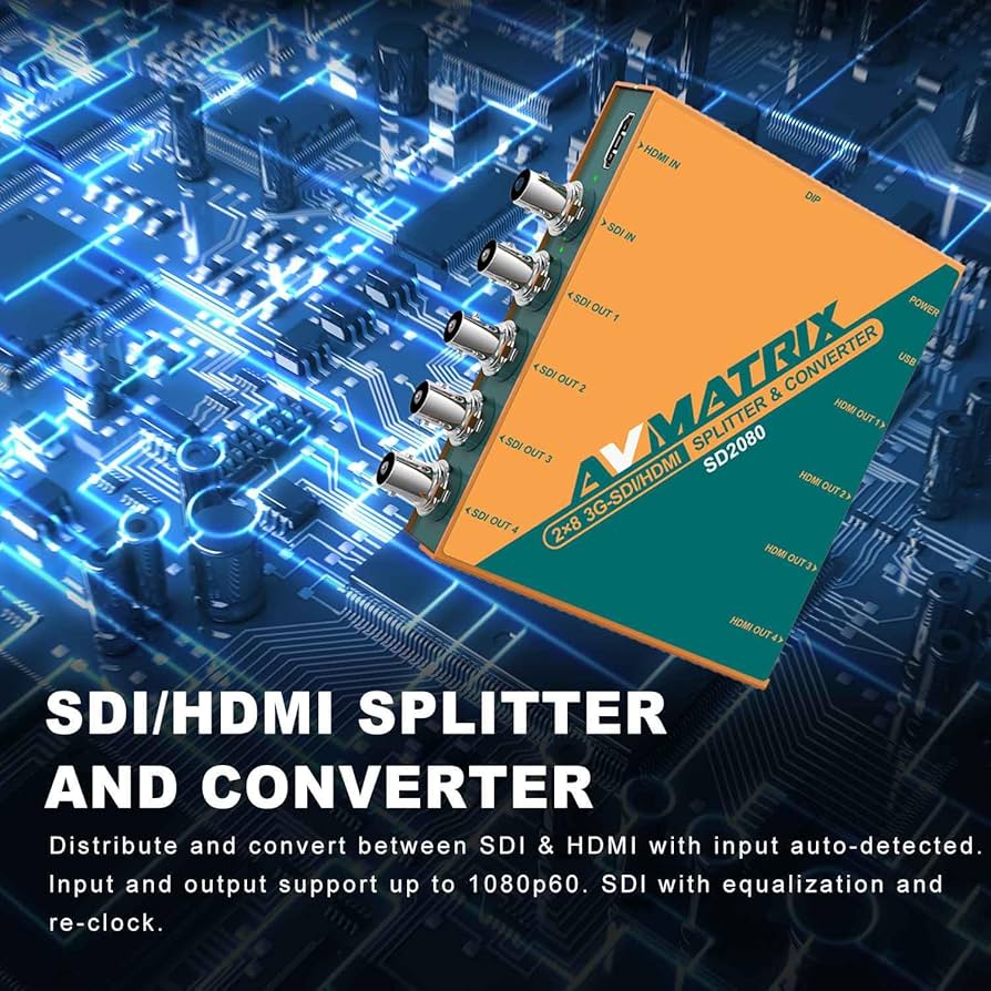 Amazon.com: AVMATRIX SD2080 2×8 SDI/HDMI Splitter & Converter, UP
