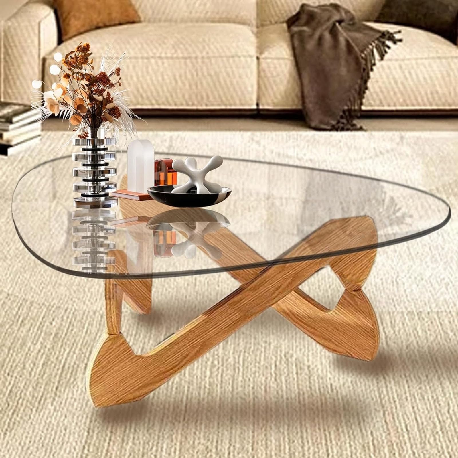 ガラステーブル デザイナー モダン 北欧 ミッドセンチュリー ガラス