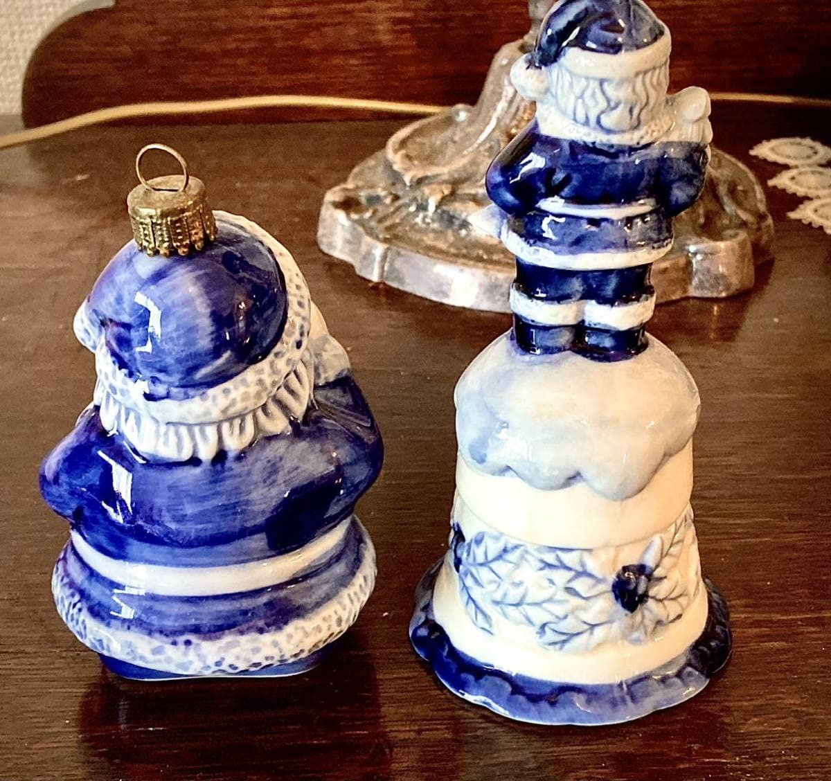 オランダ デルフト焼き 幸運を呼ぶ 月と天使の陶器オーナメント