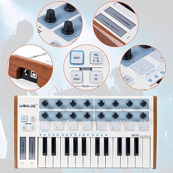 Amazon.com: Midi Controller,lotmusic Worlde TUNA PANDA MINI 25
