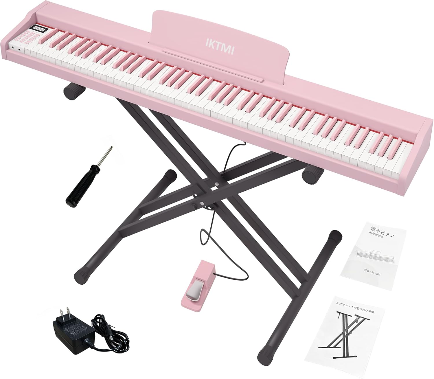 IKTMI 電子ピアノ 88鍵盤 木製 電子ピアノスタンドセット 携帯ピアノ