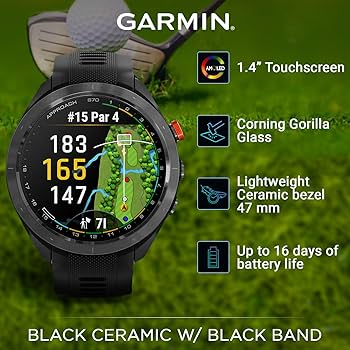 Amazon.com: Wearable4U - Garmin Approach S70: Ceramic 47 mm Golf