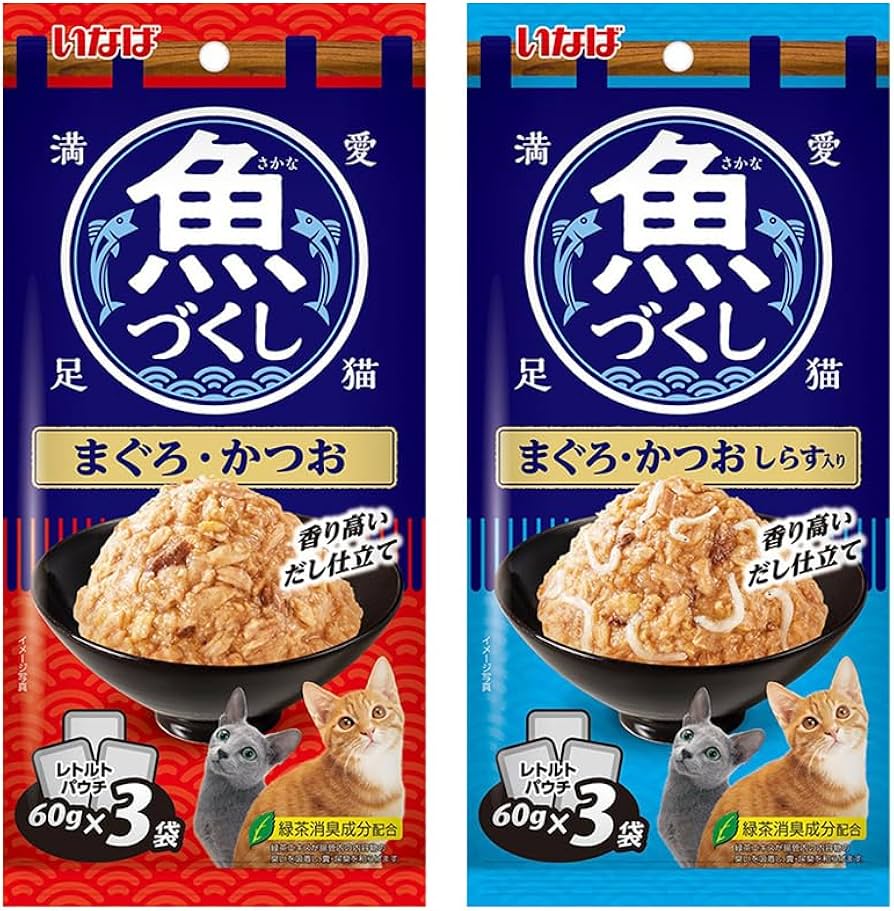 Amazon.co.jp: いなば 魚づくし まぐろ・かつお 180g(60g×3袋) 6種類