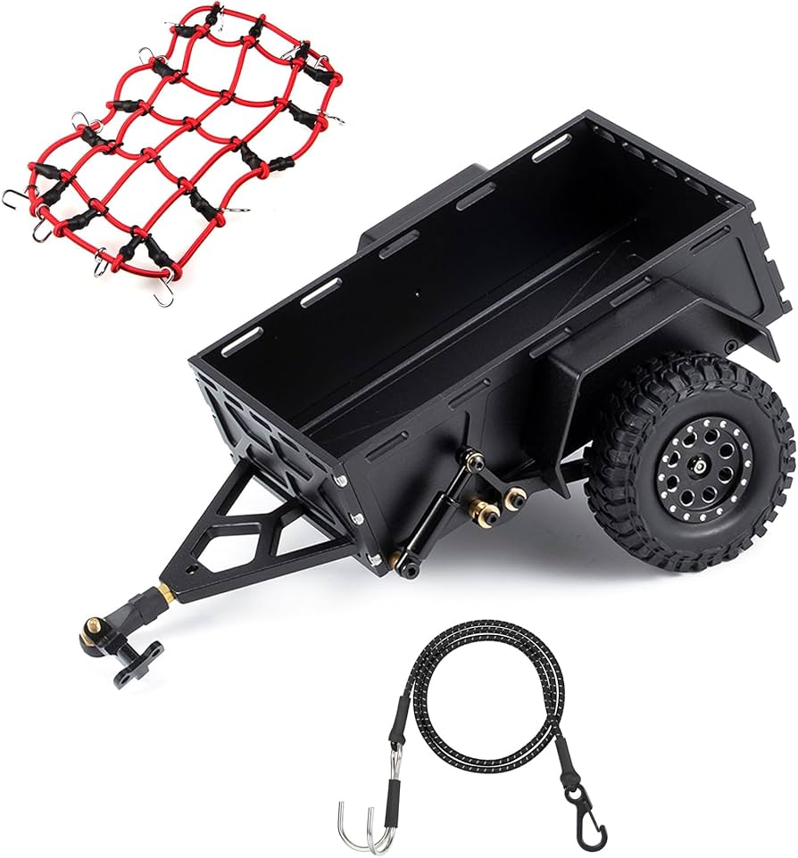 1/10 ラジコン用 車載トレーラー 低床タイプ 2軸仕様 タイヤラック付き