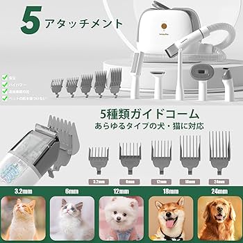Amazon | 【より低騒音 】lvittyPet 13kPa ペット グルーミング 掃除機