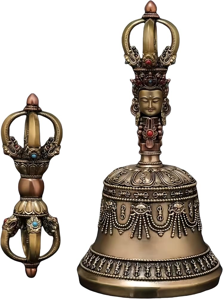 Amazon｜金剛鈴 五鈷杵 真鍮ヴァジュラ バジュラ 仏教ベル 寺院仏具