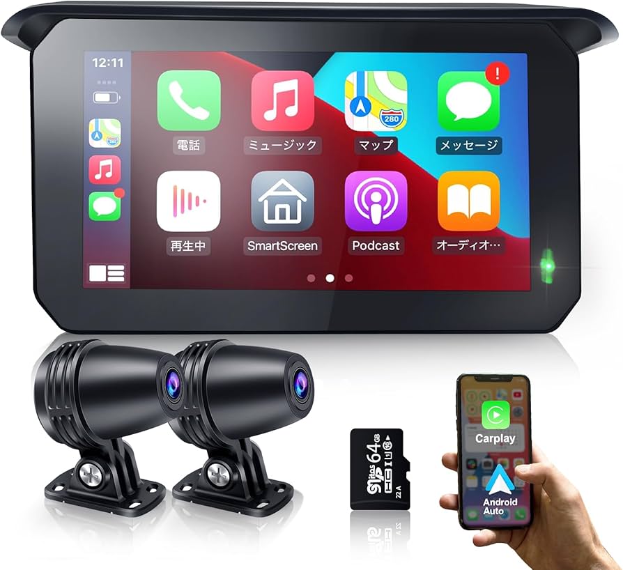 Amazon.co.jp: PARKVISION バイクドライブレコーダー carplay android