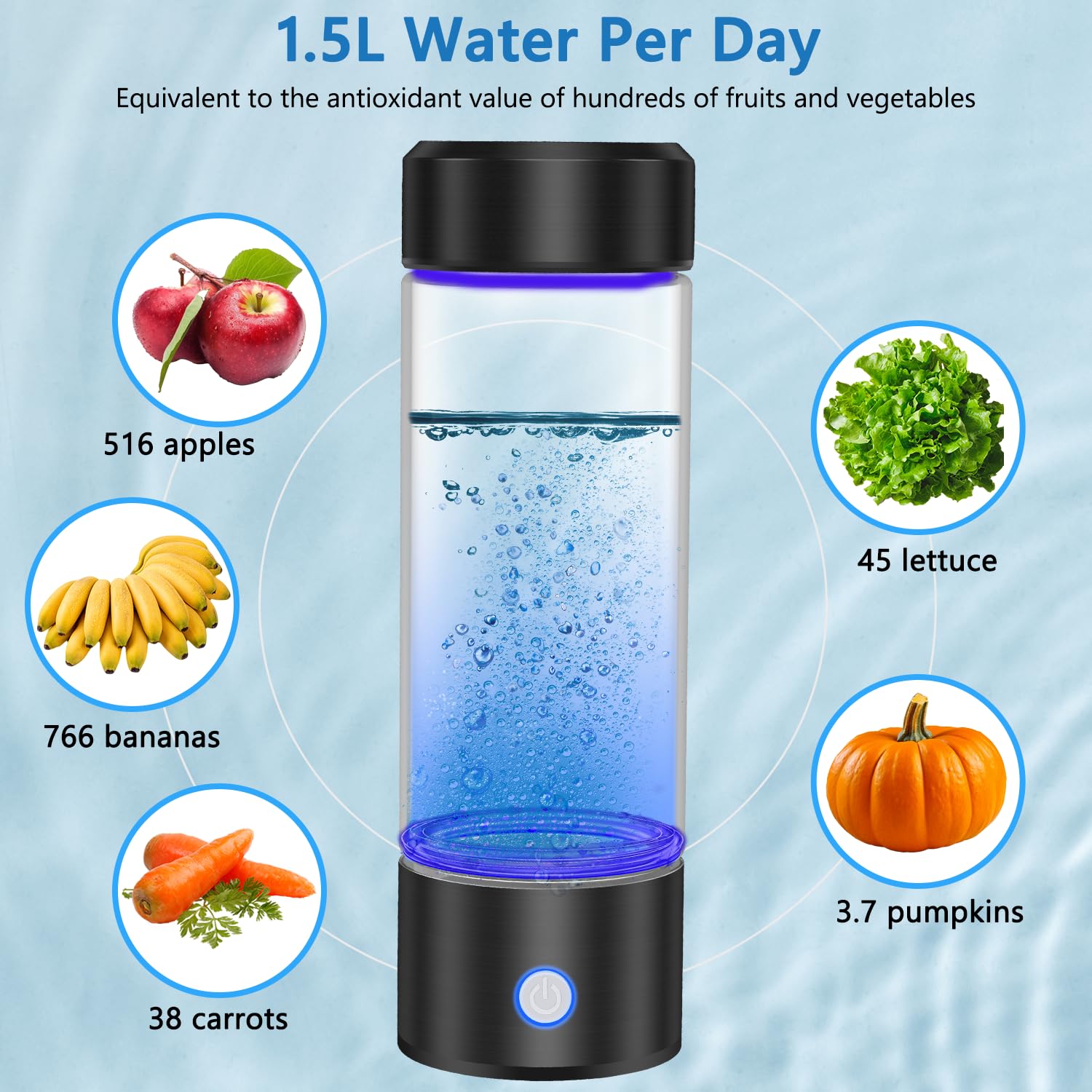 Amazon.com: Bntuk Hydrogen Water Bottle, Portable Rechargeable