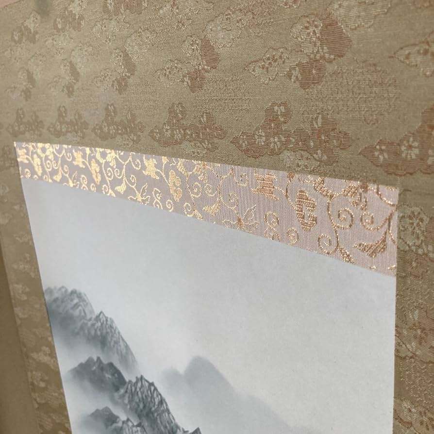 掛け軸 高井一鳳 秋景山水 絹本 希少 軸装 茶道具 掛軸 美品 です