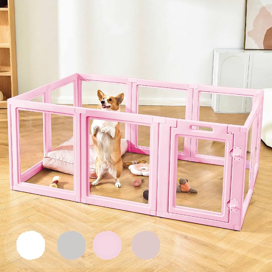 Amazon | HAKOPE 【圧迫感のないクリアサークル】 ペットサークル 犬