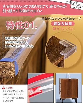 Amazon.co.jp: コーナーガード 透明 コーナークッション 【6M+8個L型