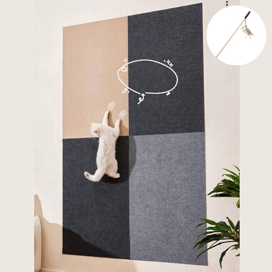 Amazon | [Kirume] 猫 爪とぎ シート 壁に貼れる ハサミで切れる