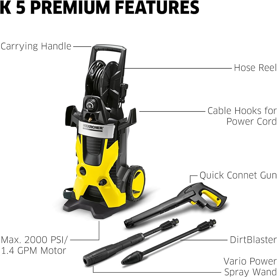 Amazon.com: Kärcher K5 Premium, 1.4 GPM Pressure Washer with Hose