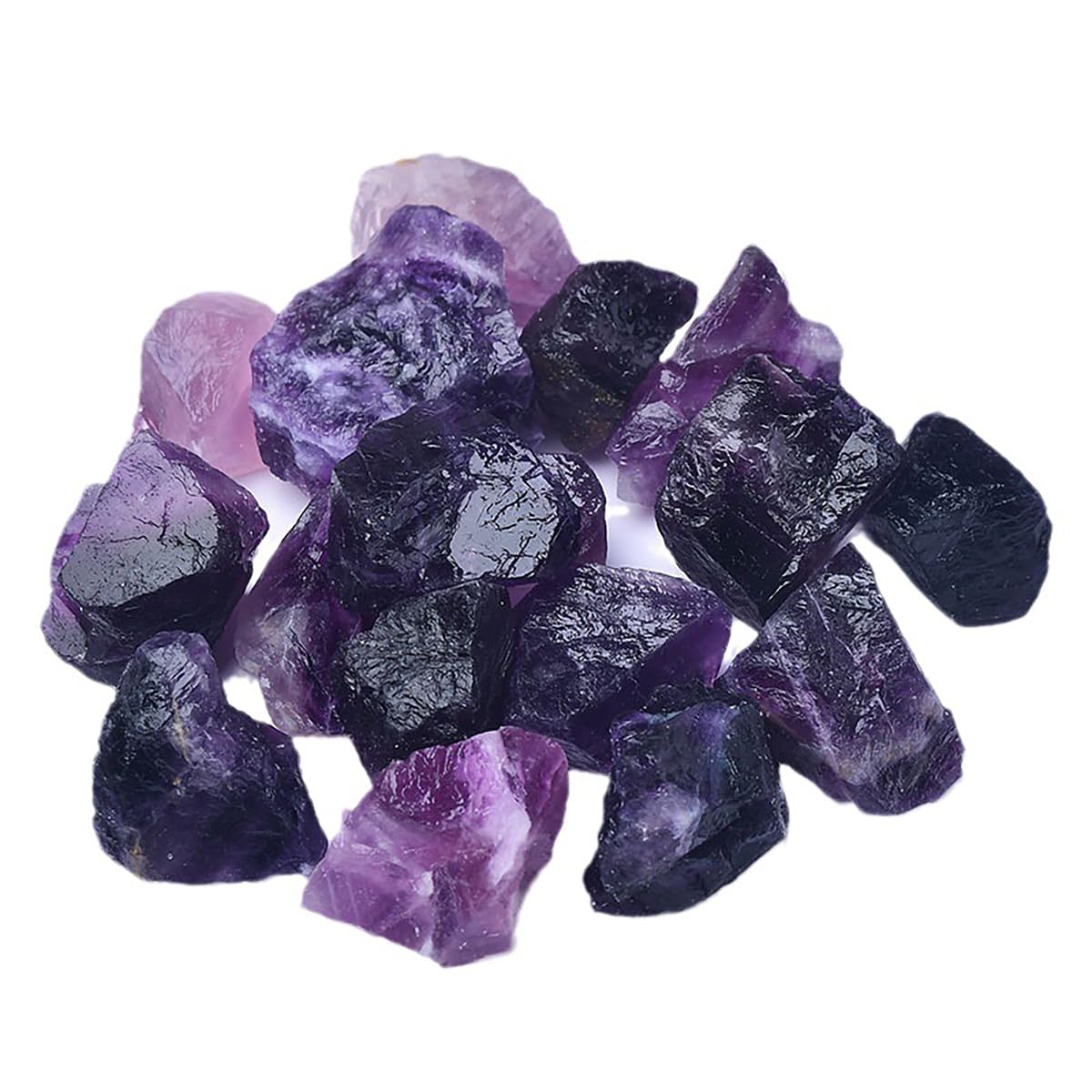 黄色と紫色フローライト二重層八面体黄色蛍石