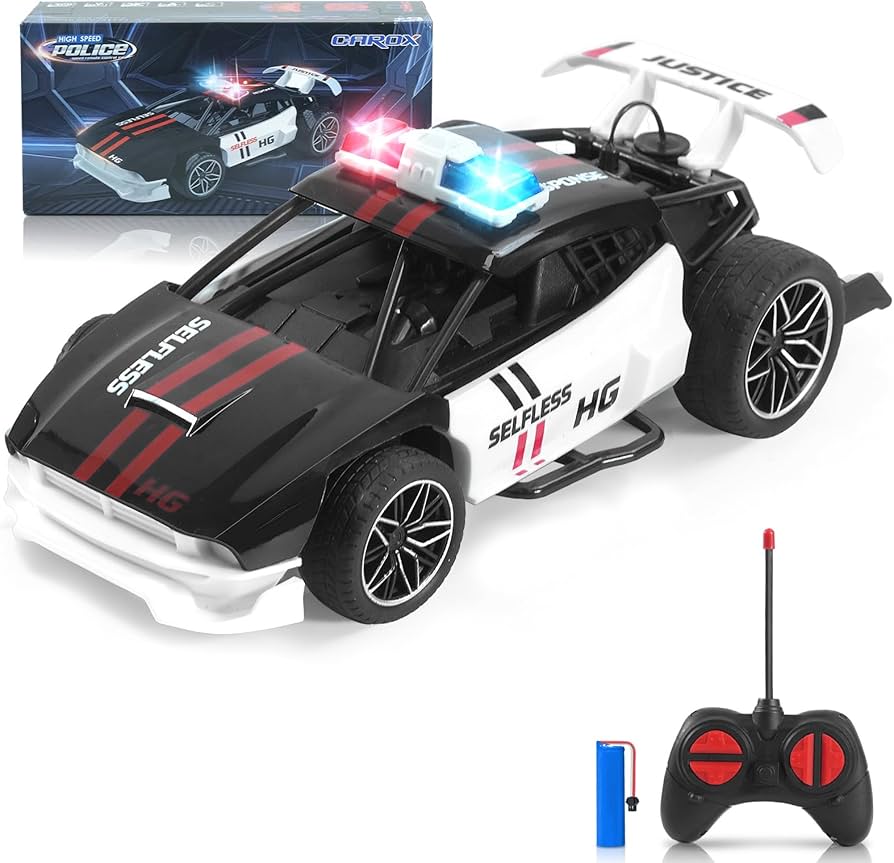 パトカー型ラジコン LEDライト付き 1/10 RCカーパーツ レッド/ブルー