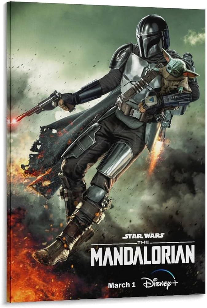 Amazon.co.jp: マンダロリアン映画ポスター キャンバス 芸術 ポスター
